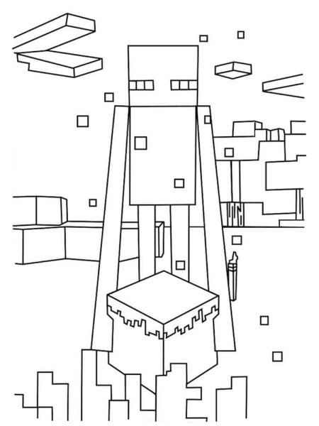 Раскраска майнкрафт ЭНДЕРМЕН