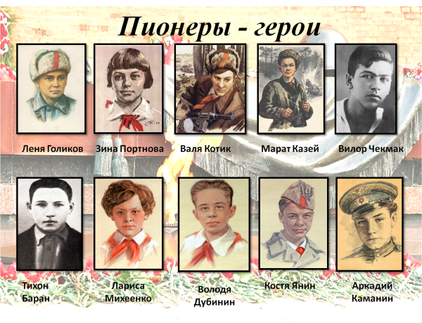 Имена пионеров героев