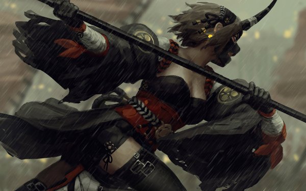 Guweiz Art девушка Ронин