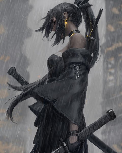 Guweiz Art девушка Ронин