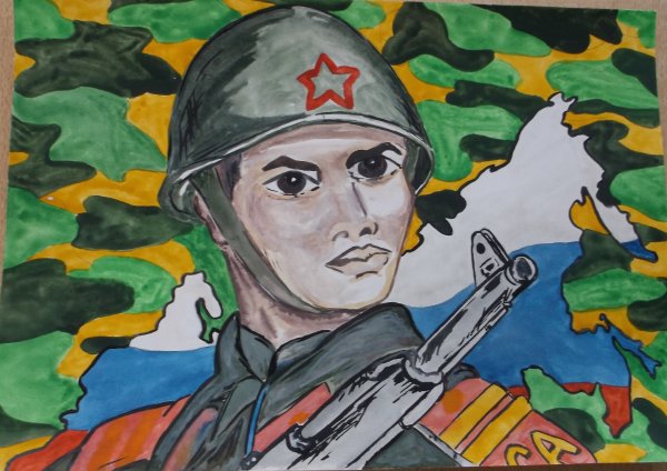 Защитник Отечества рисунок