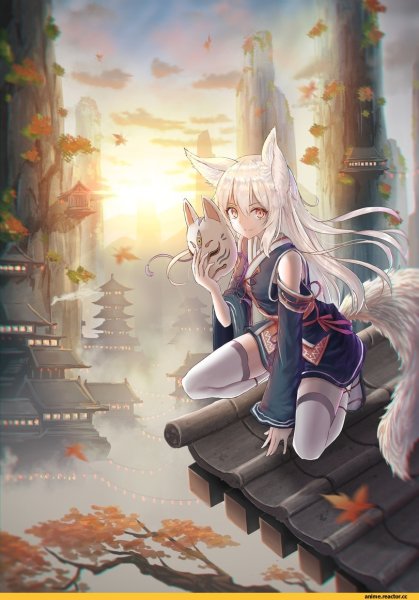 Аниме Кицунэ белая