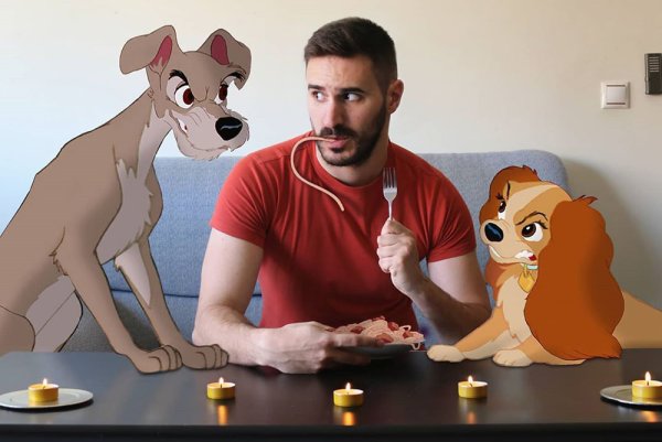 Герои Дисней леди и Бродяга