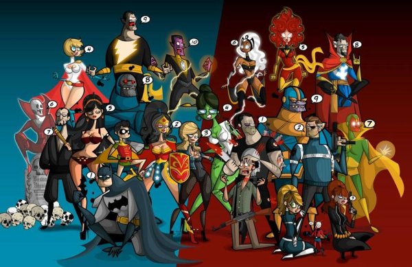 Супергерои DC И Marvel