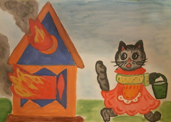 Кошкин дом рисунок