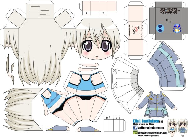 Аниме фигурка из бумаги Papercraft