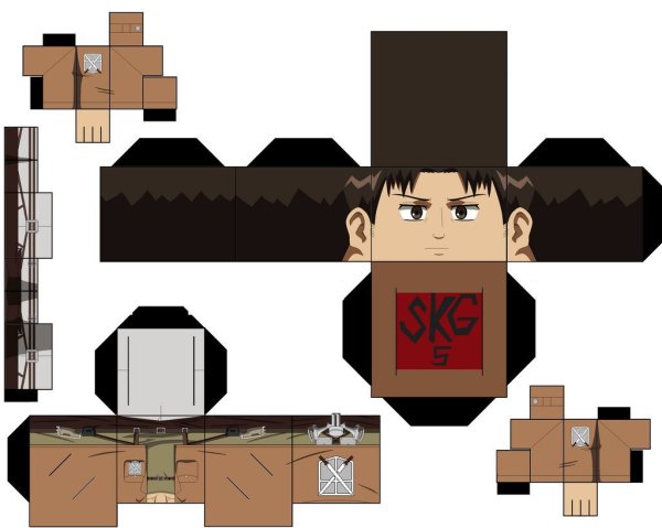 Papercraft атака титанов Леви