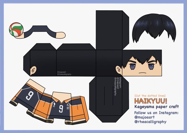 Haikyuu Papercraft фигурки из бумаги