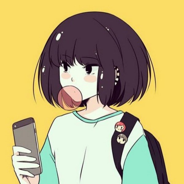 Аниме девушка с каре