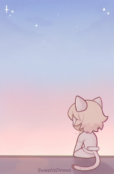 Кот Блан милые арты