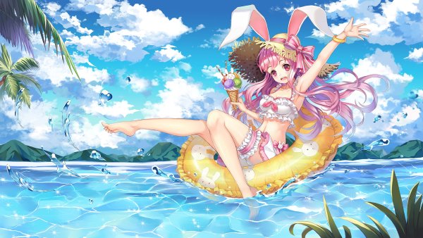 Аниме девушки на море