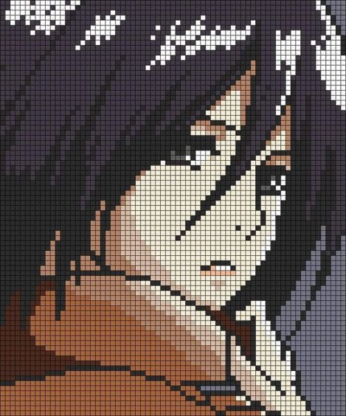 Микаса Аккерман Pixel Art