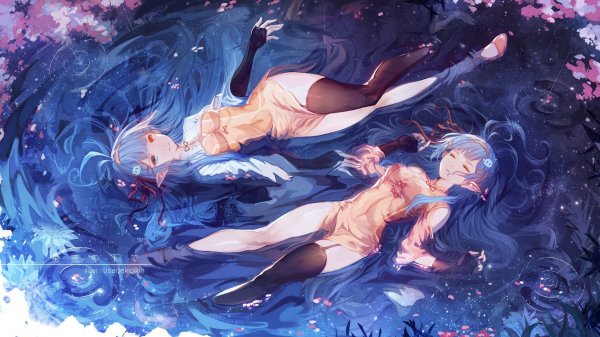Аниме девушка в воде