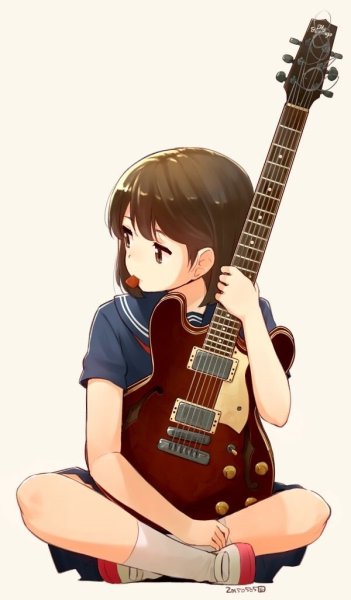 Арты аниме с гитарой (46 фото)