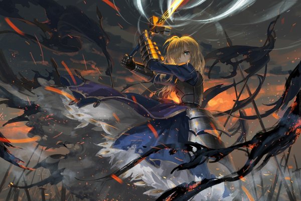 Fate Сейбер арт битва