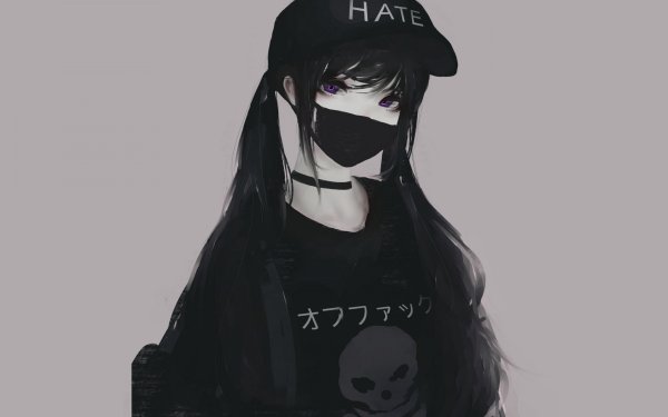 Аниме девушка в маске