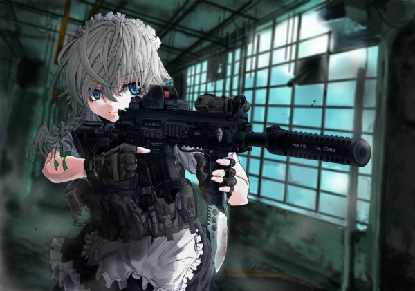 Sakuya Izayoi with Gun