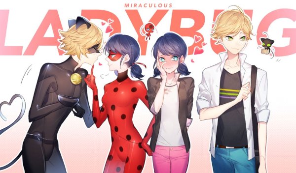 Маринетт и лука и Адриан