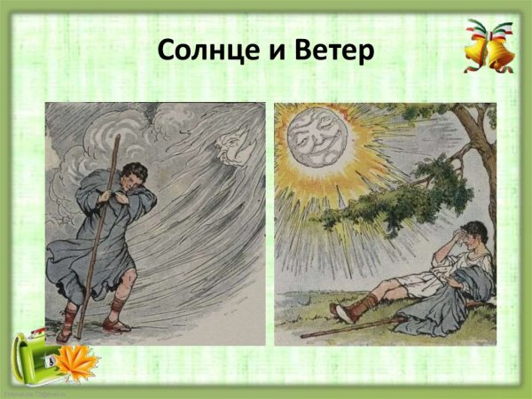 «Ветер и солнце» к. д. Ушинского