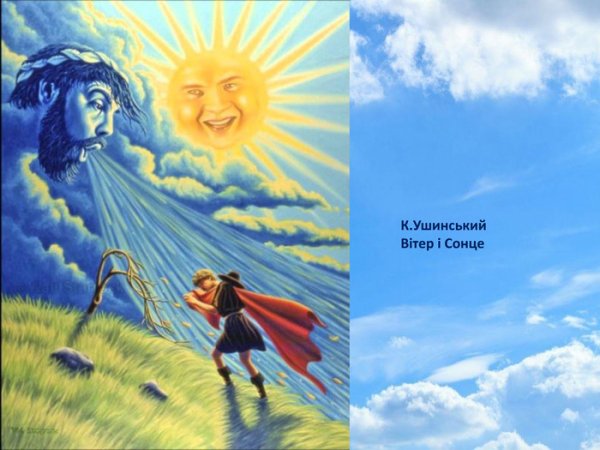 Константин Ушинский ветер и солнце