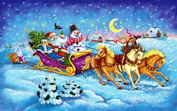 Дед Мороз на лошадях оленях хаски | Заказ Деда Мороза в Москве вызов на дом - 