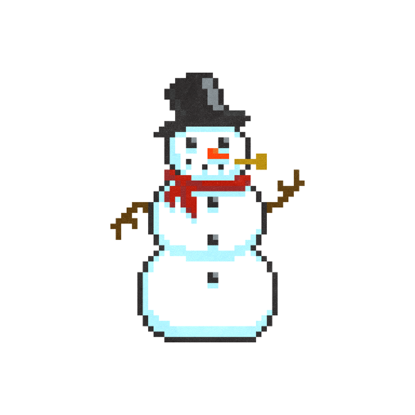 Снеговик пиксель арт