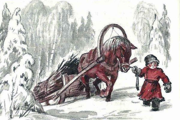 Иллюстрация Мороз красный нос Некрасов детские