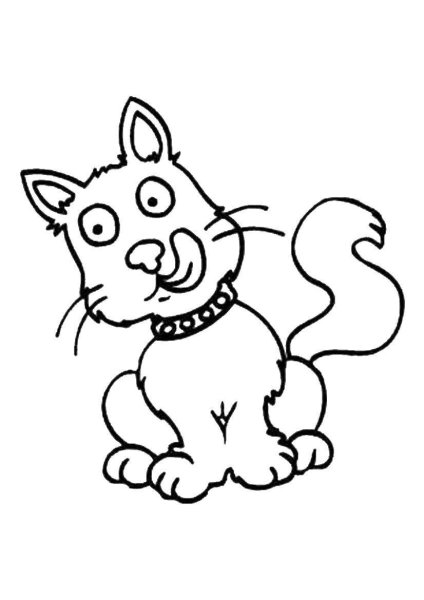 Раскраска котёнок который облизывается