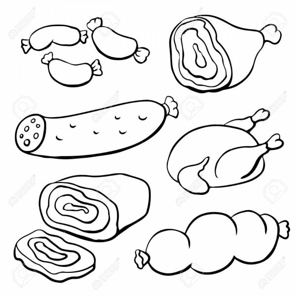 Мясные продукты раскраска для детей