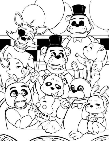 Five Nights at Freddy's раскраска