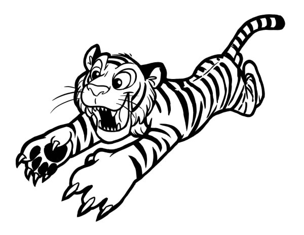 Раскраски нарисованный тигр (49 фото)