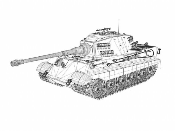 Раскраска танк Королевский тигр