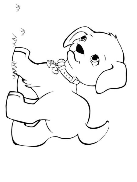 Новогодний щенок раскраска