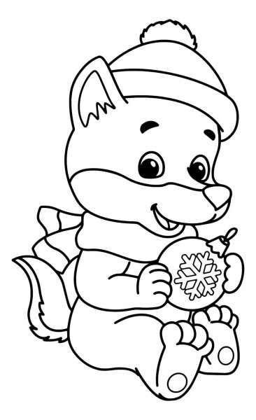 Новогодний щенок раскраска