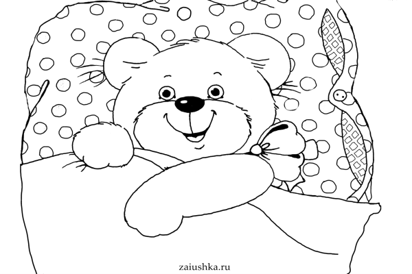 Новогодний Медвежонок раскраска