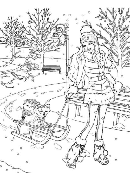 Barbie. Раскраска
