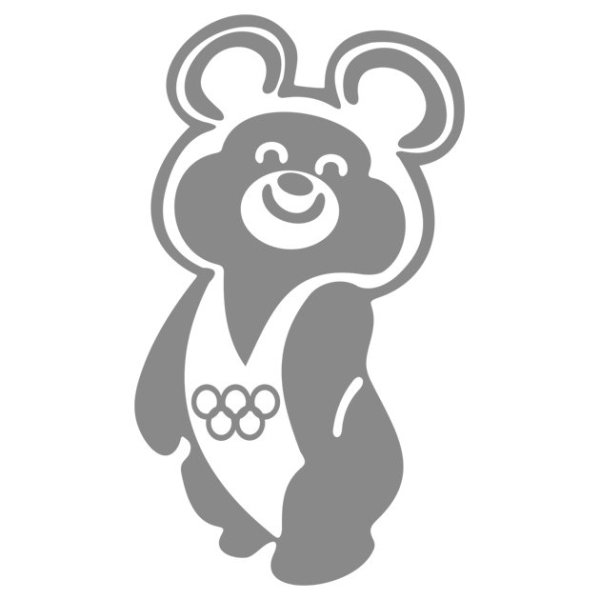 Настенный сувенир Олимпийский Мишка. Силумин, ручная раскраска, лак, крепление