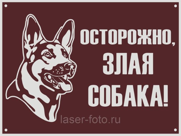 Табличка "злая собака"