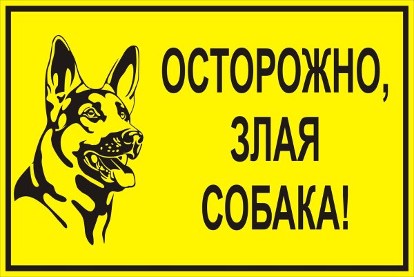 Во дворе злая собака табличка