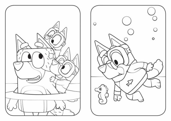 Bluey раскраска