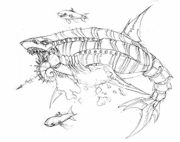 Морские монстры раскраска