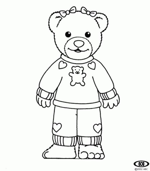 Мишка игрушка раскраска для детей