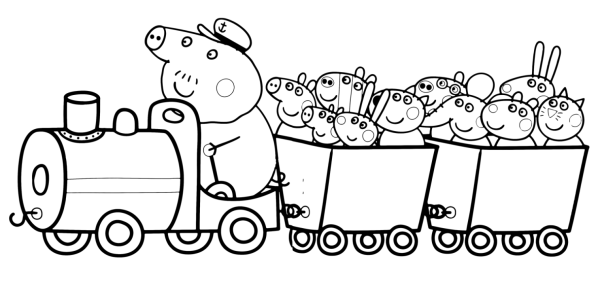 Раскраски для детей 3-4 лет Свинка Пеппа