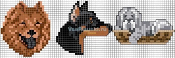Собака по клеточкам