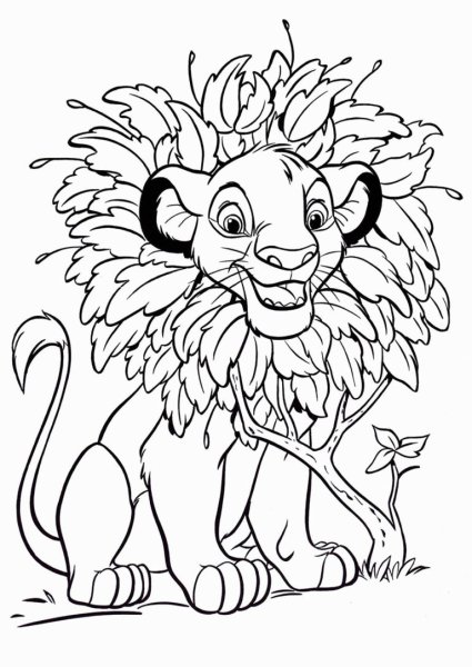 Раскраски по номерам король лев (45 фото)