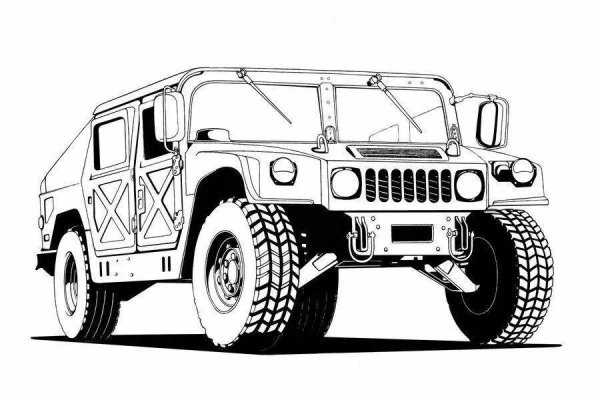 Раскраска внедорожник Hummer h1