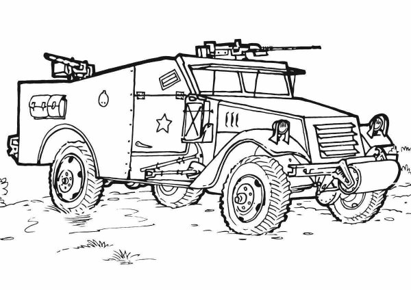 Раскраска военные машины