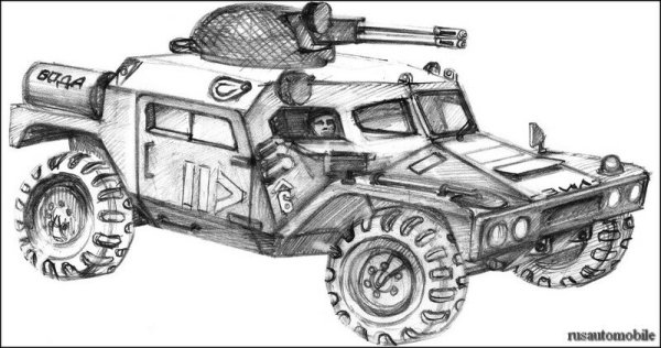 Военные машины карандашом