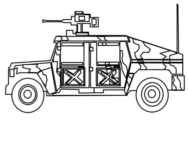 Военный джип сбоку