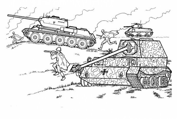 Раскраска танк т 34